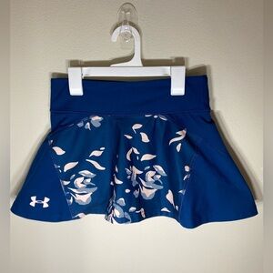 Under Armour Blue Floral Athletic Tennis Pickleball Skort Heat Gear Women Small